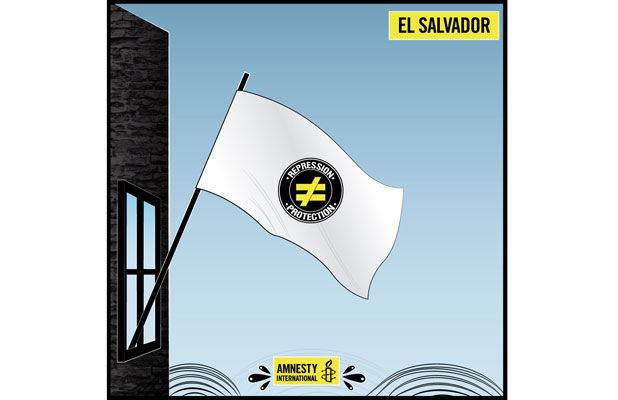 El Salvador in Zeiten von Corona - Repression ist kein Schutz! Die weiße Fahne symbolisiert, dass Menschen Hilfe brauchen. © Amnesty International